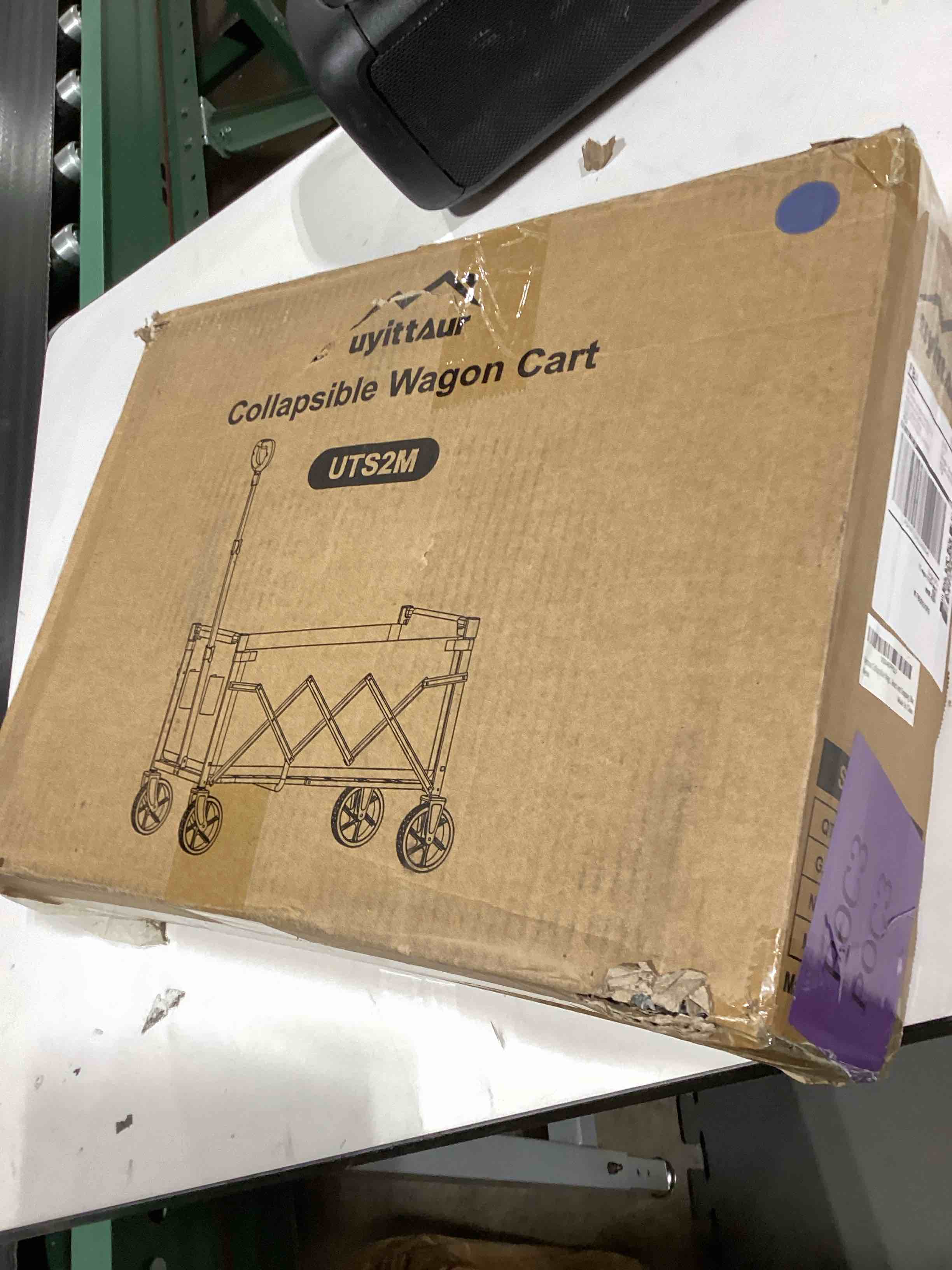 Collapsible Wagon with Wheels, 220 lbs Wagons Carts Foldable Wagon Cart with Flexible Handle, Lightweight Portable Folding Utility Grocery Shopping Cart for Grocery Sports Garden Camping