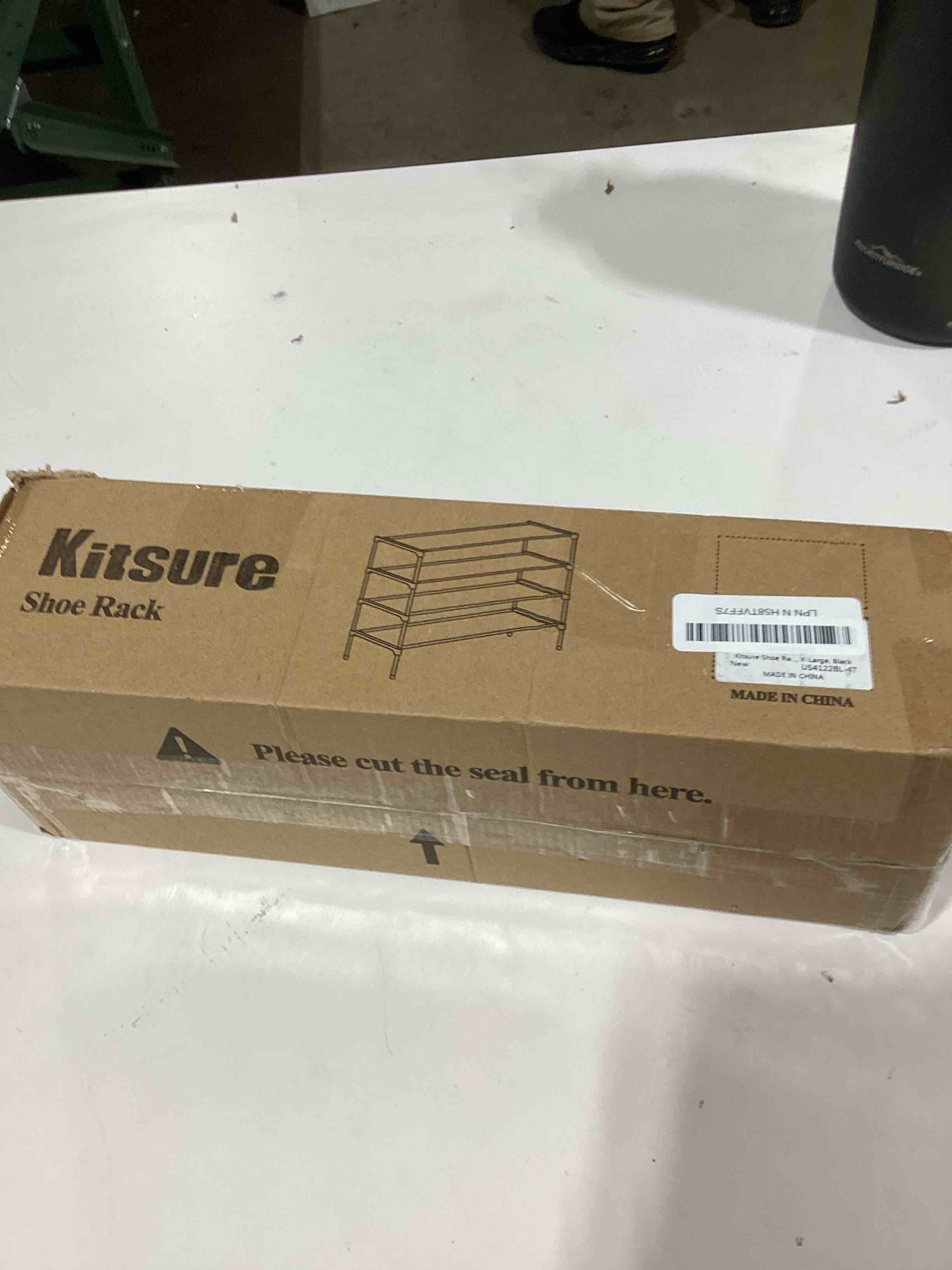 kitsure shoe rack - non-woven shoe rack shelf, shoe organizer for closet, entryway, garage & corridor, stackable shoe shelves, 27.5" wide - 3 tier, black