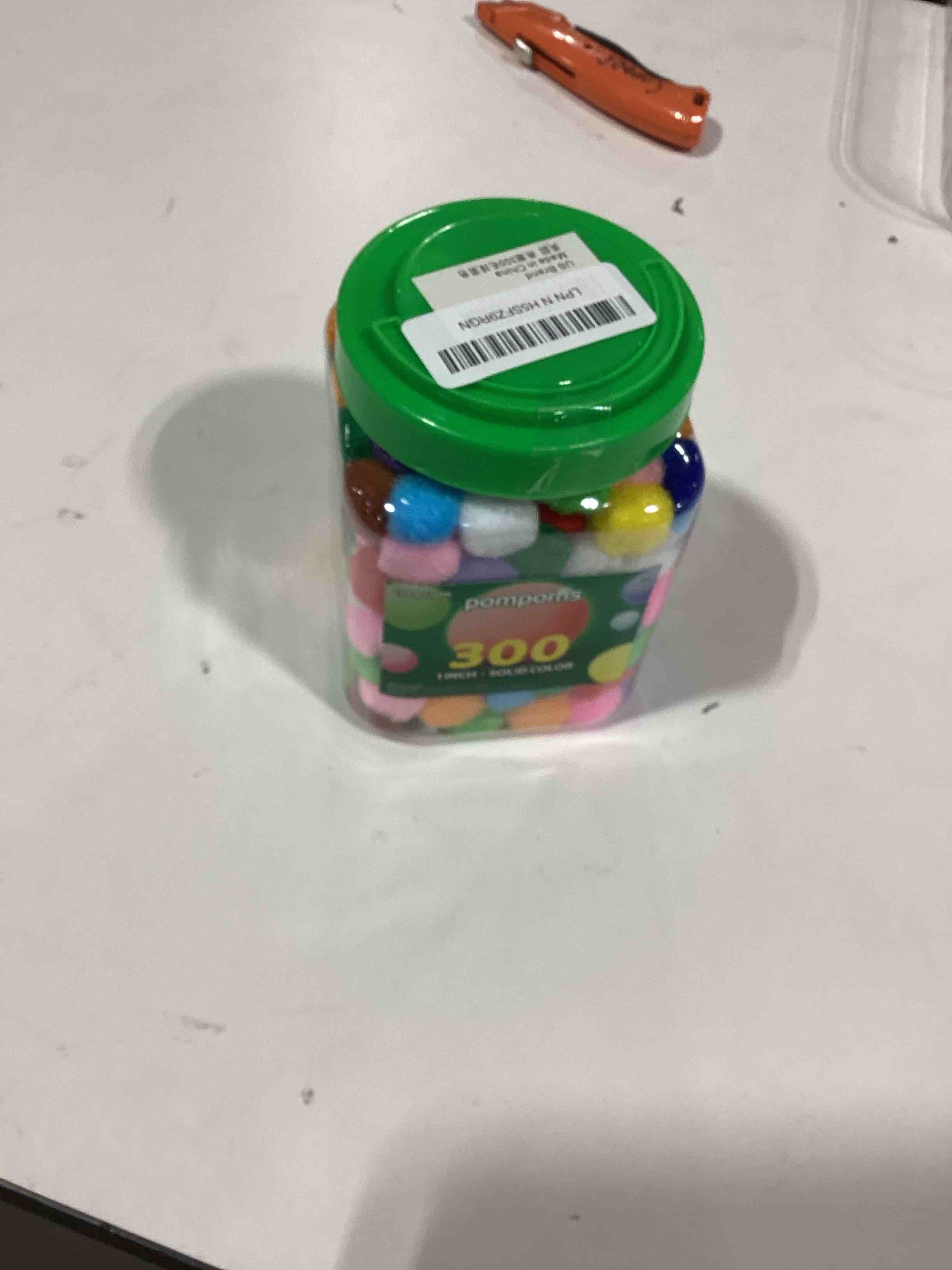 Eppingwin 300pcs 1 Inch Multi-Colored Pom Poms, Soft Pompoms for Crafts, Pom pom Balls for Arts & Cr