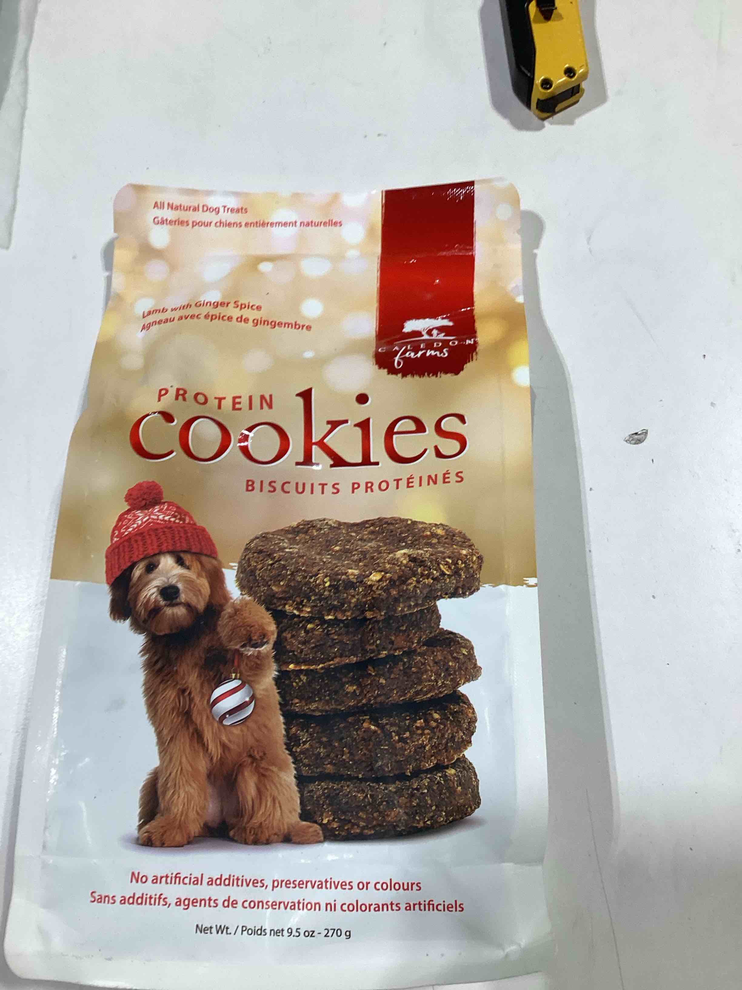 Caledon Farms Lamb With Ginger Spice Protein Cookies Dog Treat Biscuits, No Additives, Preservatives