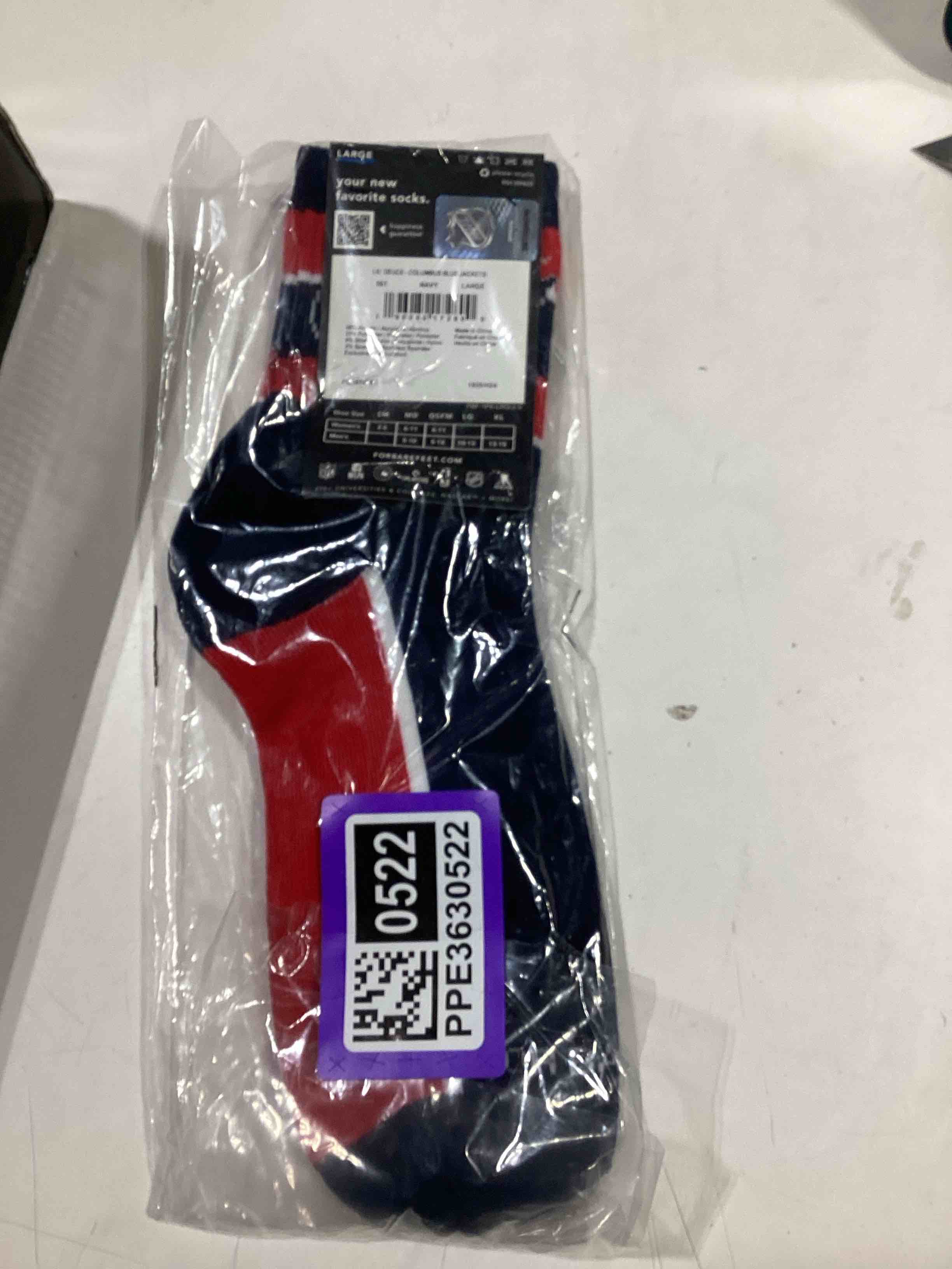 For Bare Feet NHL COLUMBUS BLUE JACKETS Lil' Deuce Quarter Sock Team Color Large