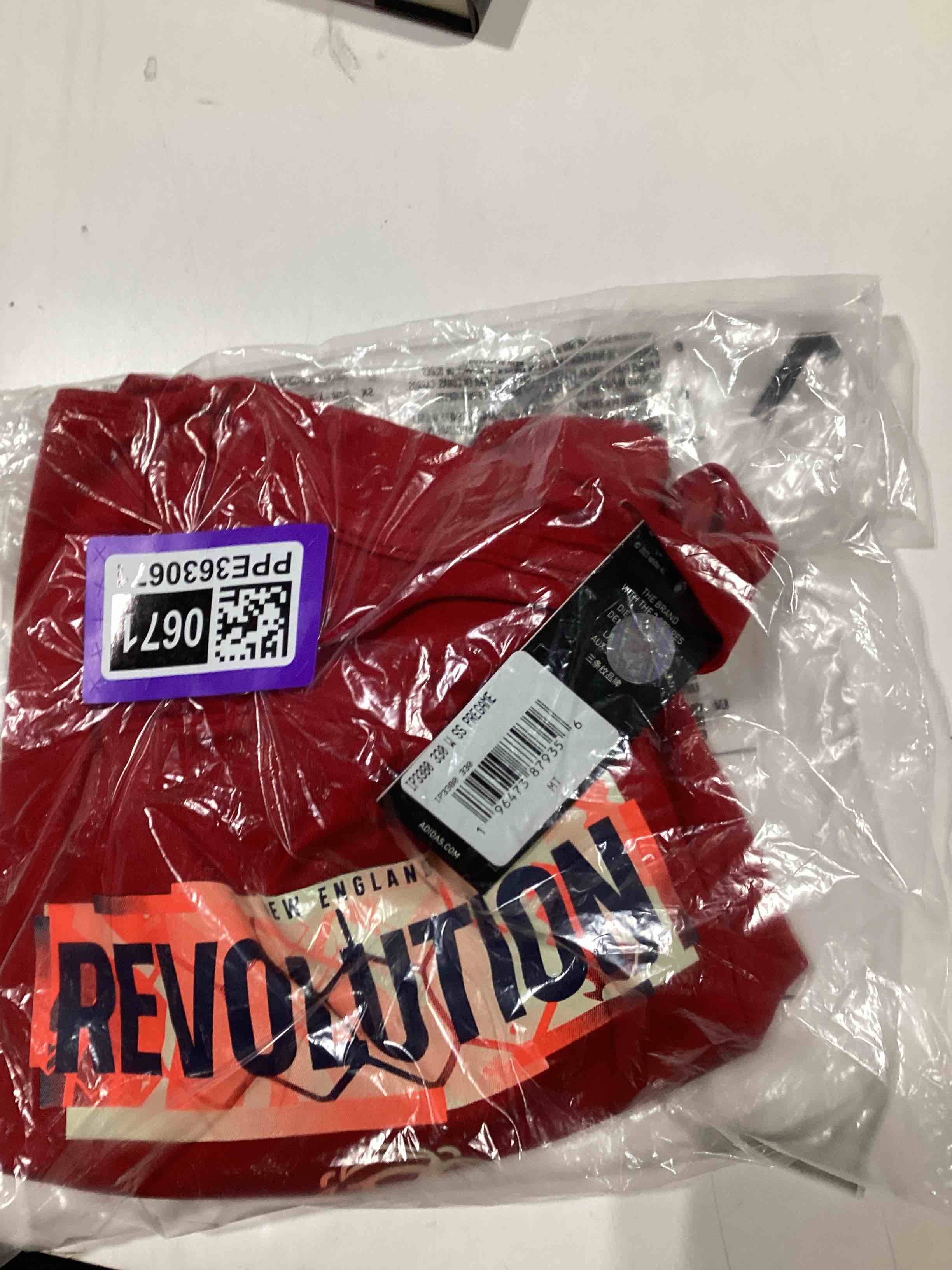 adidas Women's New England Revolution MLS Short Sleeve T-Shirt, Red, Medium Tall