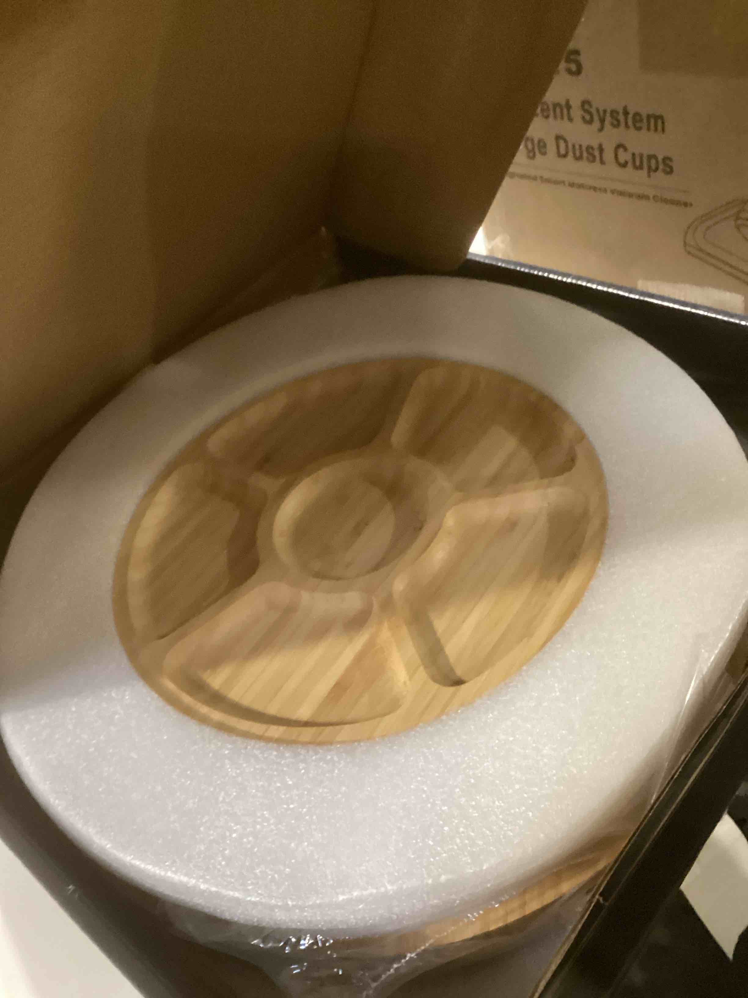 Condition photo showing Good Condition for Extra Large Charcuterie Boards Gift Set: 16 in Round Bamboo Cheese Board and Knife Set, Cheese Tray - Unique for Mom, Wedding Gifts for Couple, House Warming Gifts New Home Round Cheeseboard