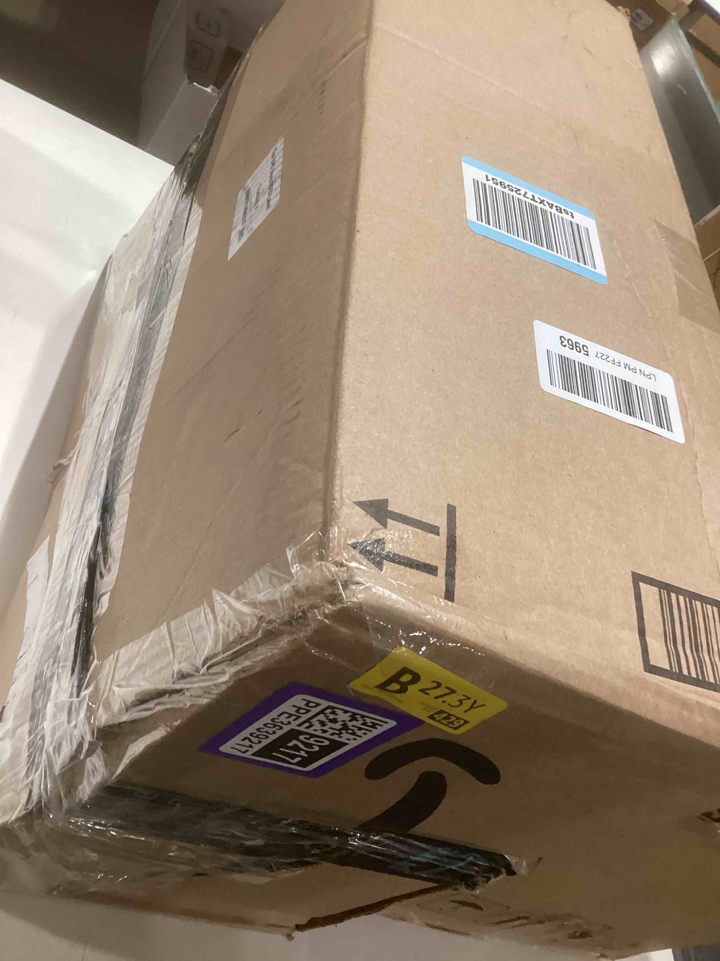 Condition photo showing As Is for Shark Robot Vacuum & Mop Combo, Powerful Suction, Matrix Plus, 60-Day Debris Capacity, HEPA Bagless Self Empty Base, Sonic Mopping, Home Mapping for Pet Hair - Carpets & Hardfloor, AV2610WA Wet and Dry Self-Empty (Gold/Black)