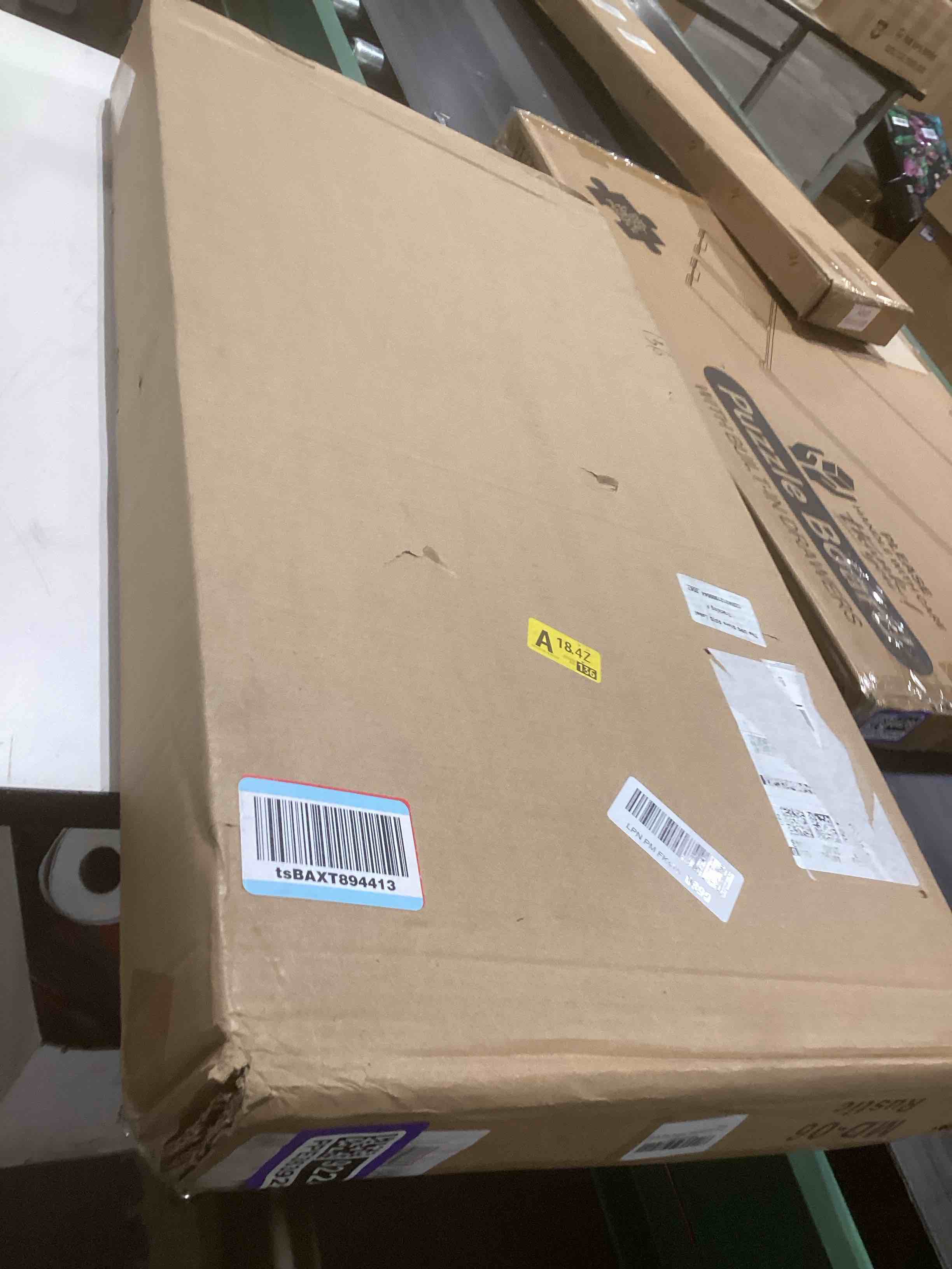 Condition photo showing Good Condition for Small Standing Desk Adjustable Height, Mobile Stand Up Desk with Wheels, 32 Inch Portable Rolling Desks for Walking Pad Treadmill Wood Rustic