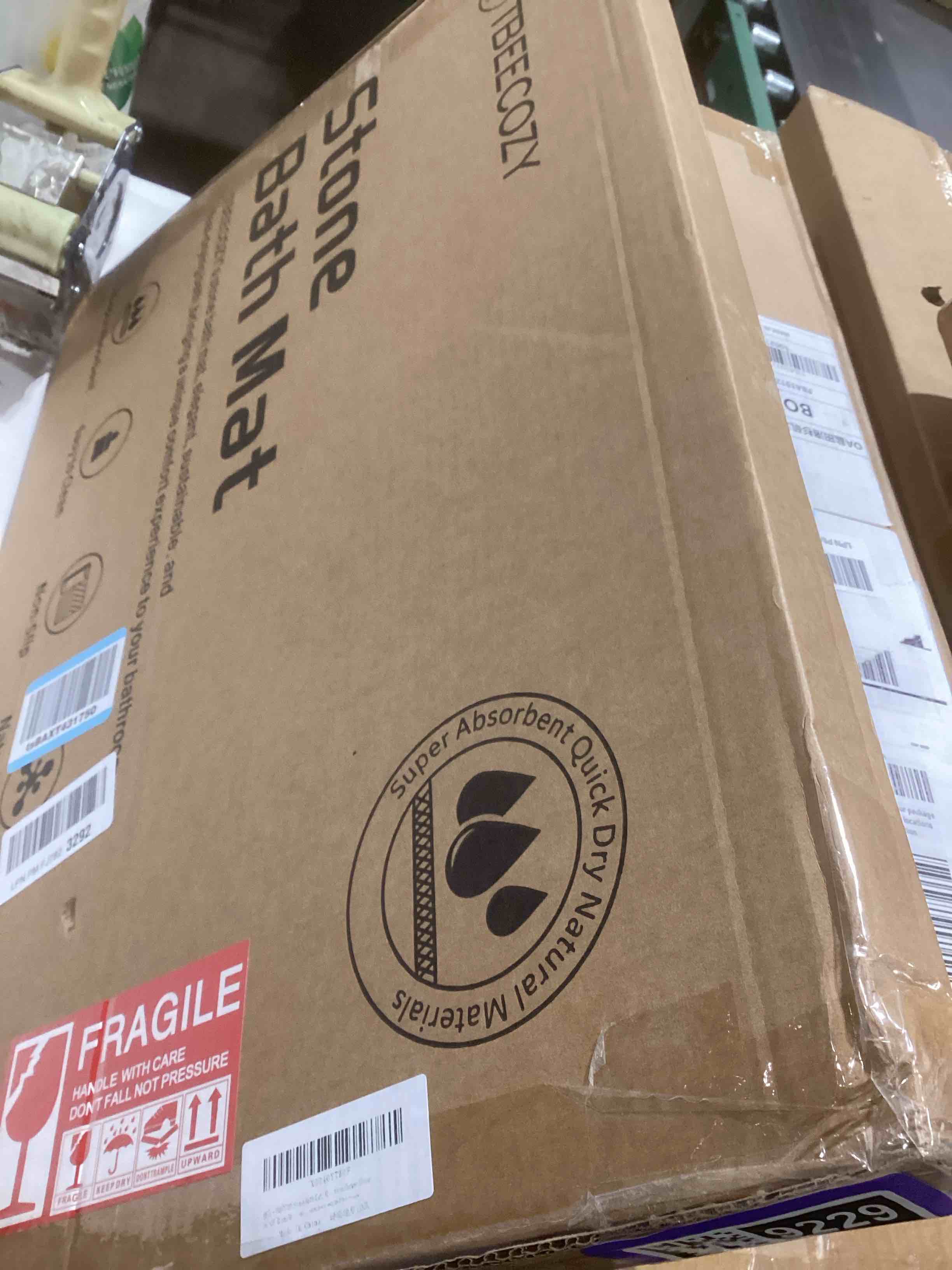 Condition photo showing Good Condition for BIOIWGY Stone Bath Mat, Diatomite Fast Drying Non Slip Stone Shower Mat, Super Absorbent for Bathroom & Kitchen, Multi-Use as Pet Mat, Easy to Clean 16"x24", Gray Style 07-gray 16"x24"