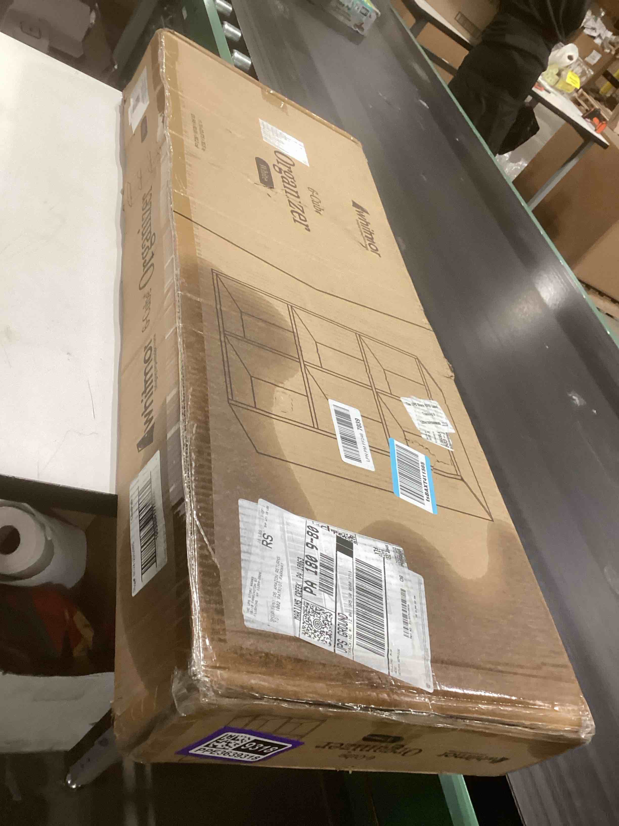 Condition photo showing As Is for ClosetMaid #8987 Stackable 3-Shelf Organizer, White White Organizer