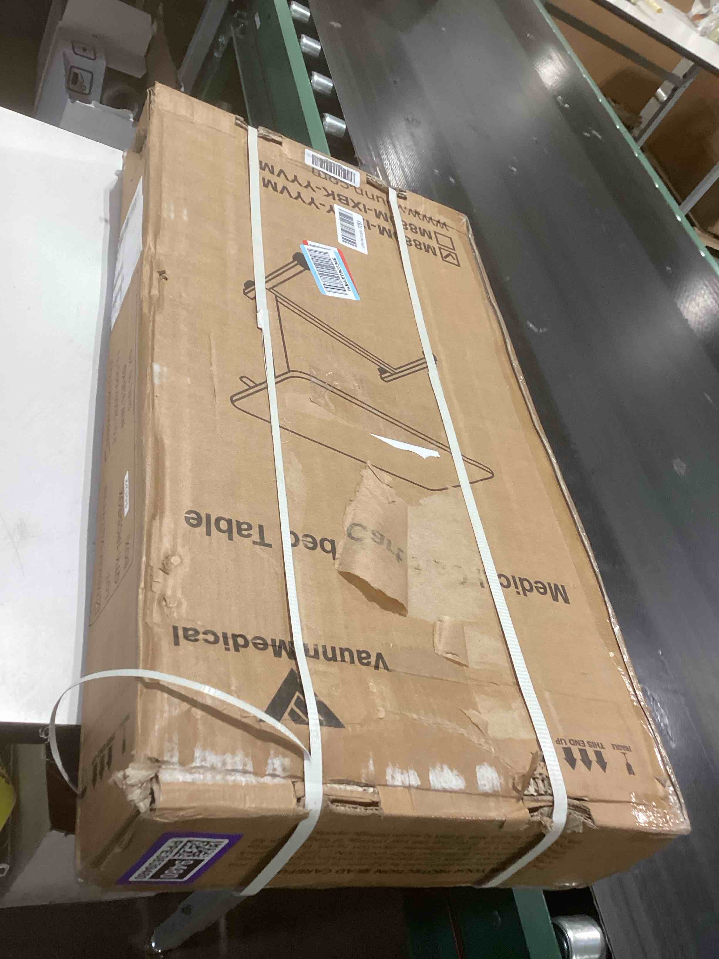 Condition photo showing Good Condition for Vaunn Medical Adjustable Overbed Bedside Table With Wheels (Hospital and Home Use)