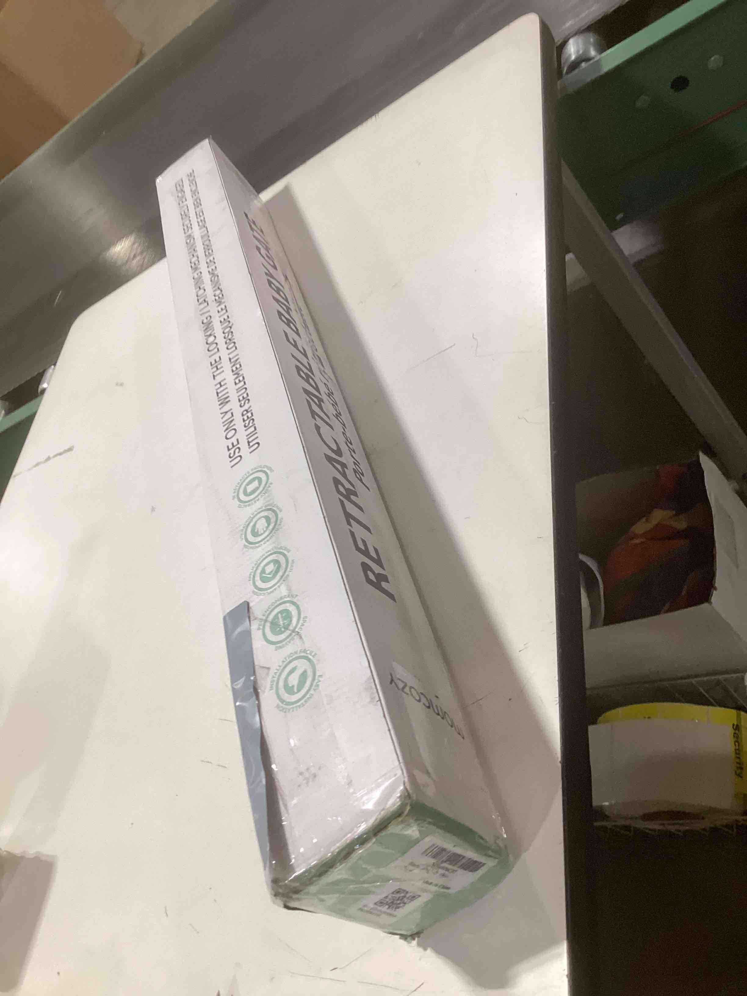 Condition photo showing Good Condition for Retractable Baby Gate, Momcozy Extra Wide Mesh Baby Gates for Stairs, 33" Tall, Extends to 71" Wide, Pet Dog Gate for Doorways, Stairs, Hallways, Indoor/Outdoor 33" Tall x 71" Wide Cream