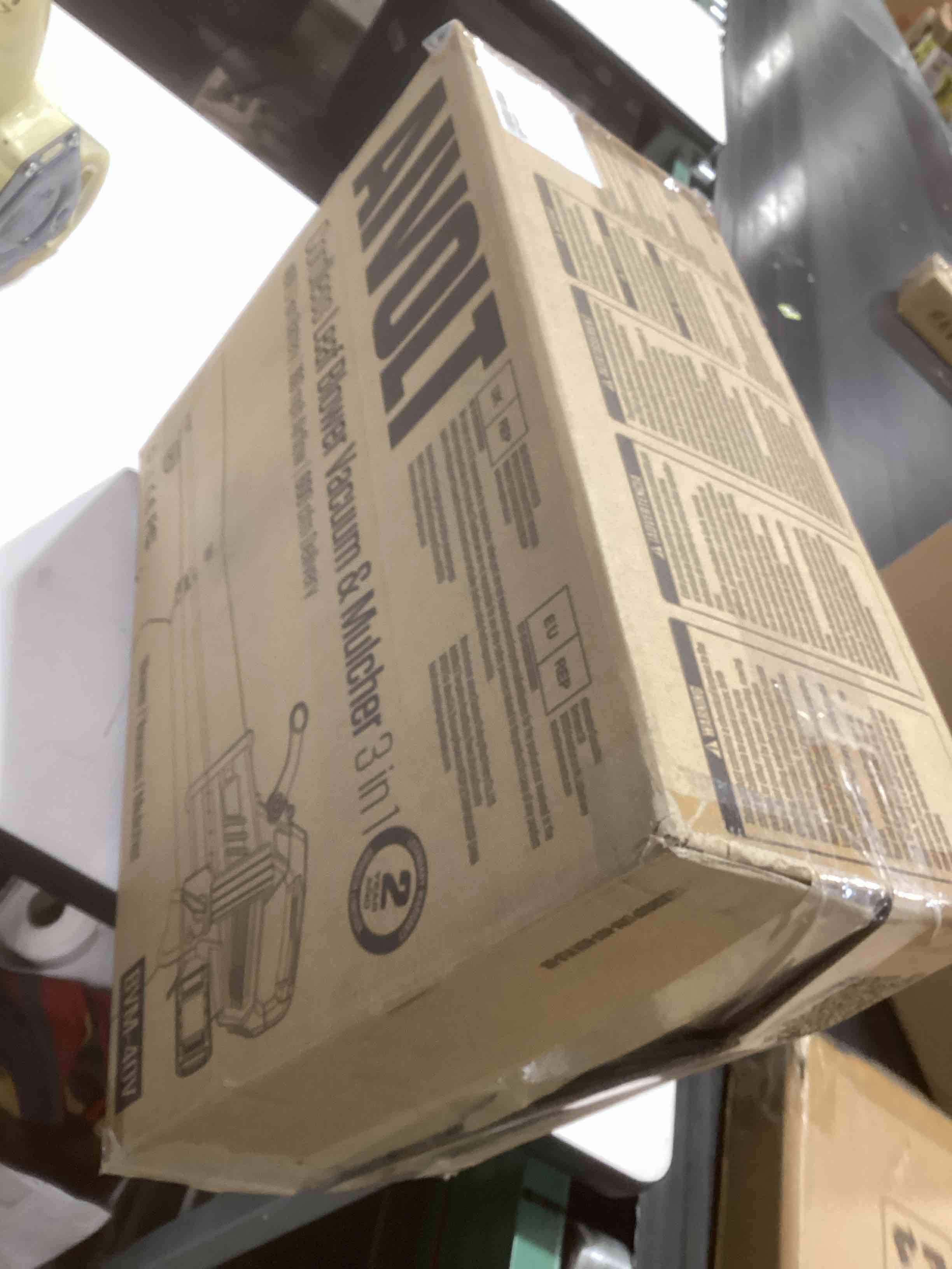 Condition photo showing As Is for aivolt 40v cordless leaf blower and vacuum mulcher combo, leaf vacuum cordless with 40l bag, brushless motor, 2 * 4.0ah batteries for effortless lawn cleanup