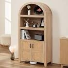 72" Arched Storage Bookcase with Doors