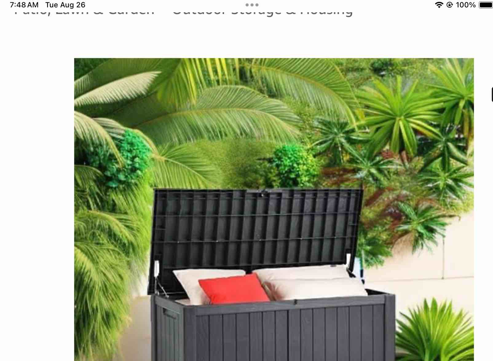  Keter brand storage box. 
