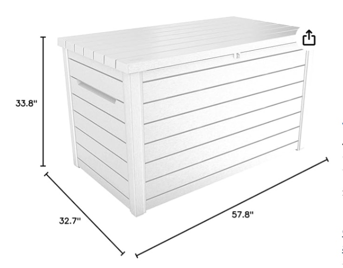 keter xxl 230 gallon deck storage box outdoor patio container ~ black 