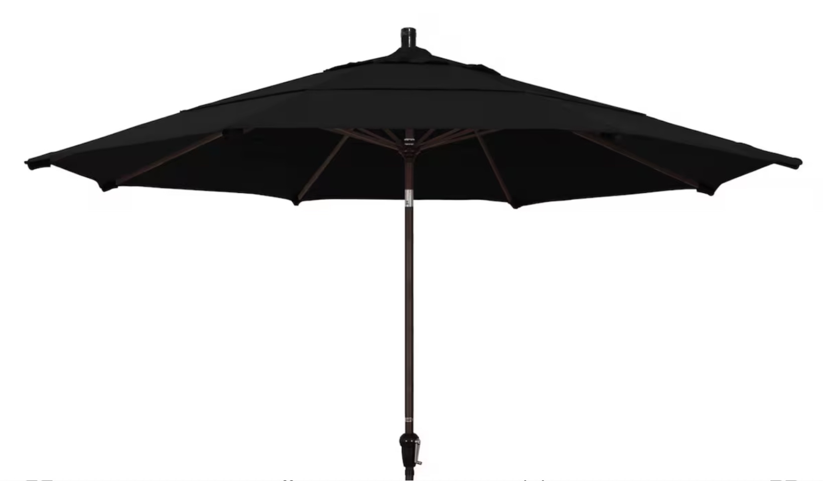 California Umbrella 9 Sun Master Olefin Tilt Crank Lift Patio Umbrella in black 
