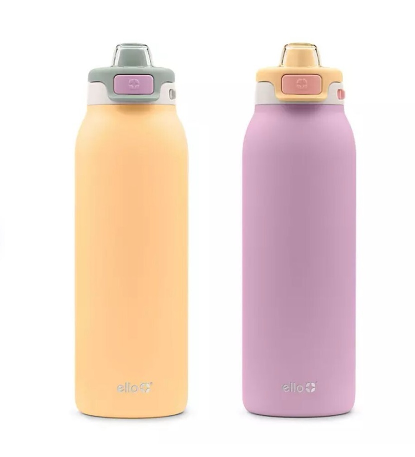 Ello Pop & Fill 32oz. 2-Pack Stainless Steel Water Bottle with QuickFill