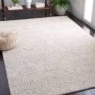 Area Rug 6x 9 - Metro Collection - Large - Beige & Ivory, Handmade Wool, Floral Design, Ideal for Living Room, Bedroom, Office, Dining Space