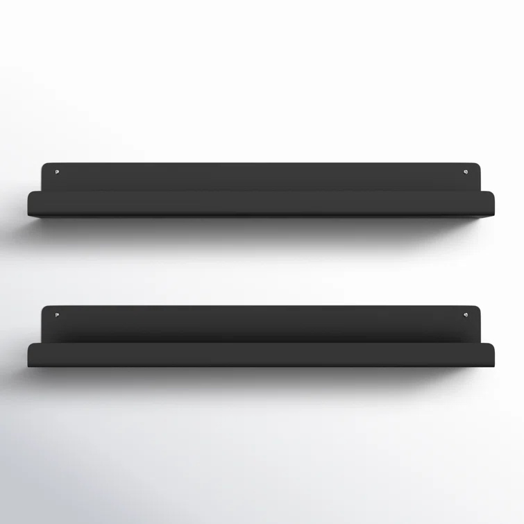 Black Tara Metal Floating Shelf (Set of 2)