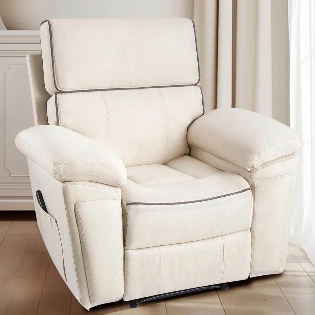 Modern Manual Recliner Chair for Adults, Overstuffed Recliner