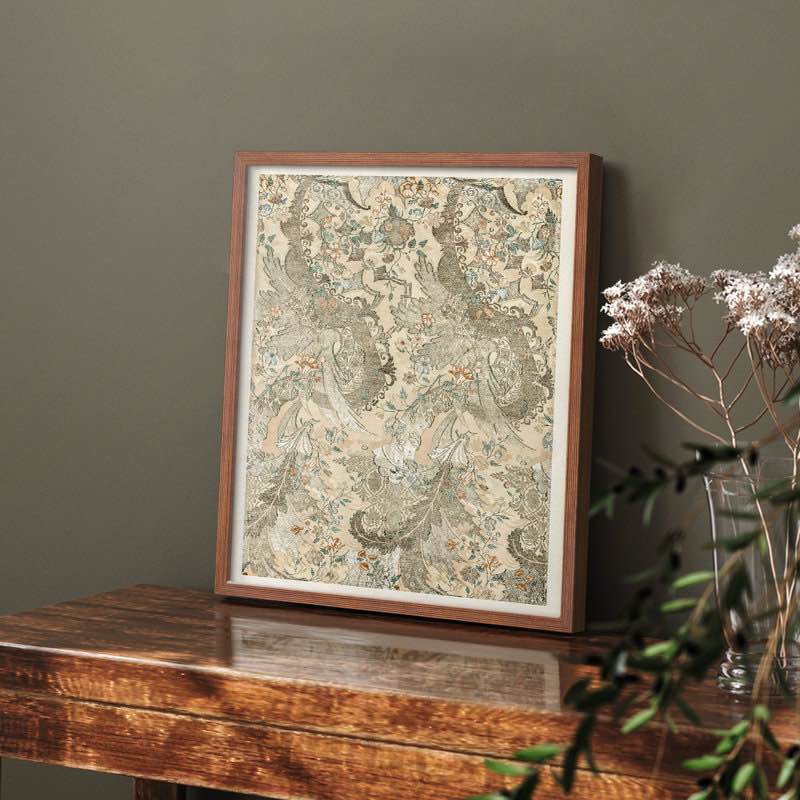 Vintage Abstract Print CC -Framed Print Frame Color: Walnut, Overall Size: 14" H x 11" W