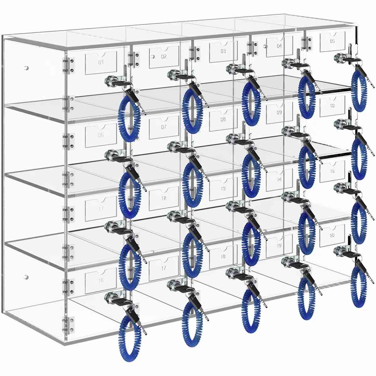 VEVOR Cell Phone Locker Plastic / Acrylic 4 - Tier 20.9'' Cell Phone Locker with Key
