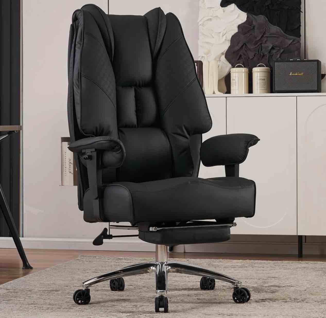 excebet big and tall office chair 400lbs wide seat - black - like new