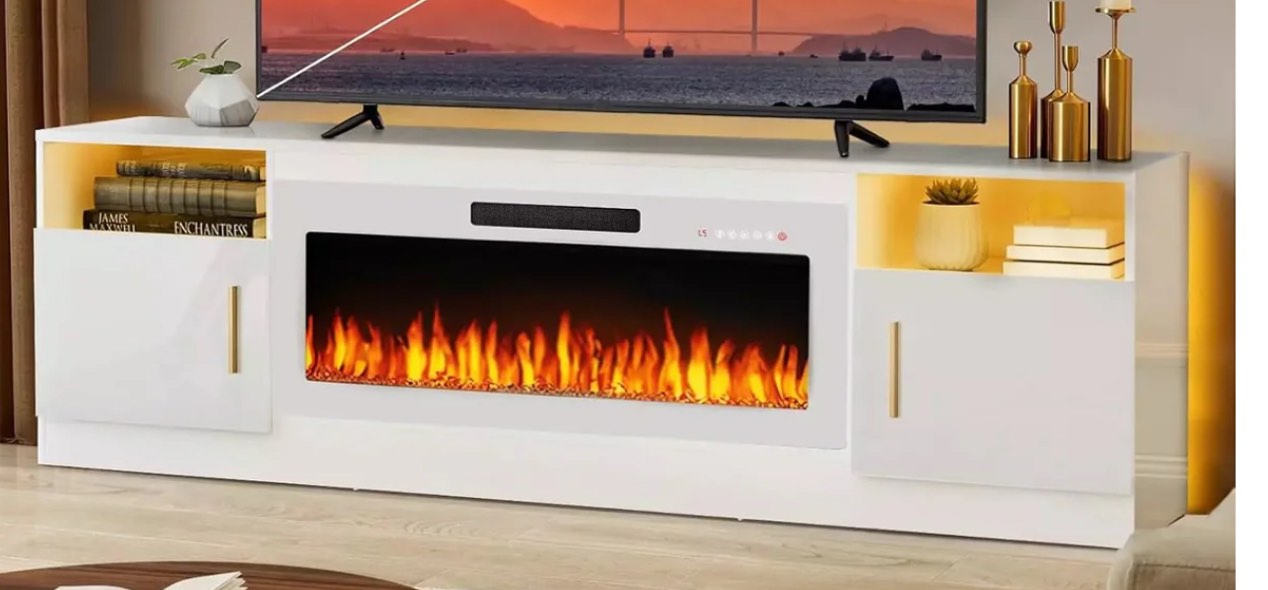 Vitesse 70 inches F TV Stand with 36 inch Fireplace insert , fireplace not included 