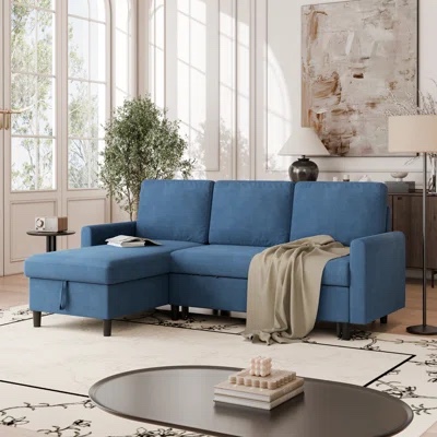 ( incomplete 2 of 2 only) 77.2" Upholstered Sleeper Sofa Couch Upholstery Color: Blue