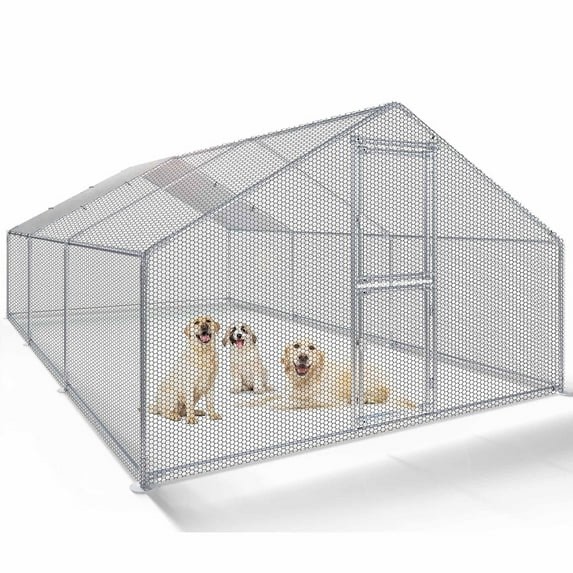  ( incomplete frame only) Uforic 19.1×9.8 x 6.4 ft ( 229.2" x 118" x 75.9" ) Outdoor Dog Kennel Outside Large Heavy Duty Shade Dog Pen Playpen Pet Dog Enclosure Crate Dog Run House with Anti-UV Cover