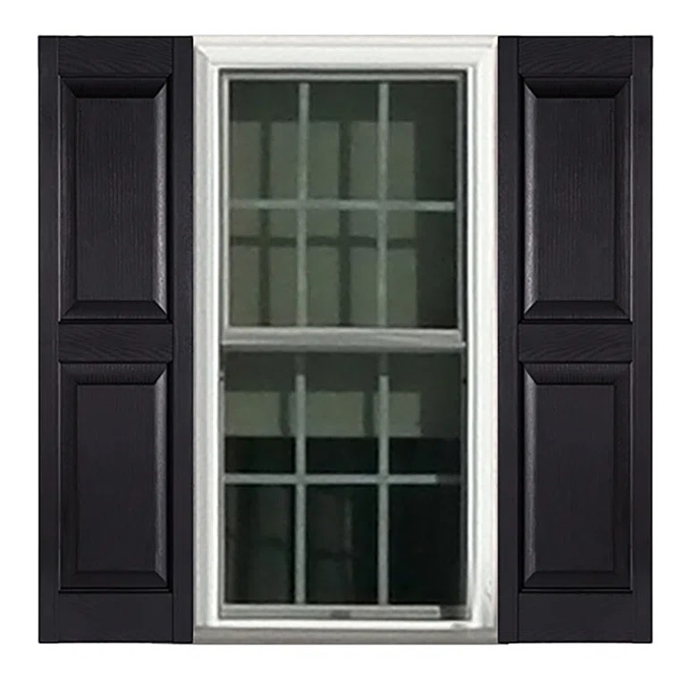 Black Premier 35'' x 35'' Raised Panel Shutters (Set of 2)