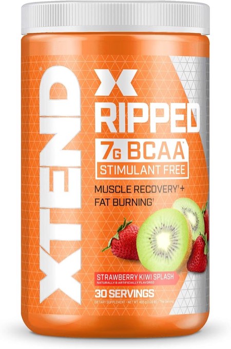 BEST BY:1-2026 XTEND Ripped BCAA Powder + Strawberry Kiwi Splash + Muscle Recovery + Fat Burning + 30 Servings