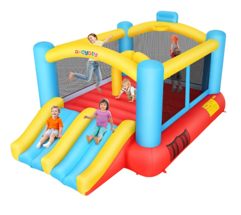 AKEYDIY Bounce House, Indoor Outdoor Inflatable Bouncer With Blower 