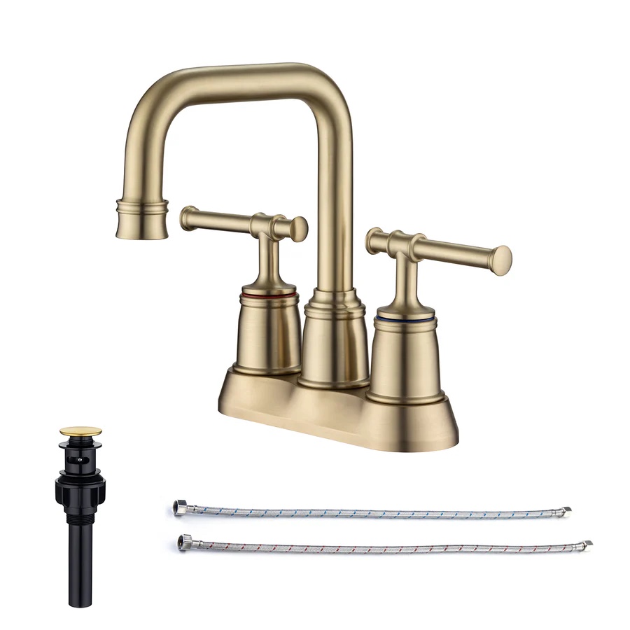 Centerset 2-Handle Bathroom Faucet with Drain Assembly
