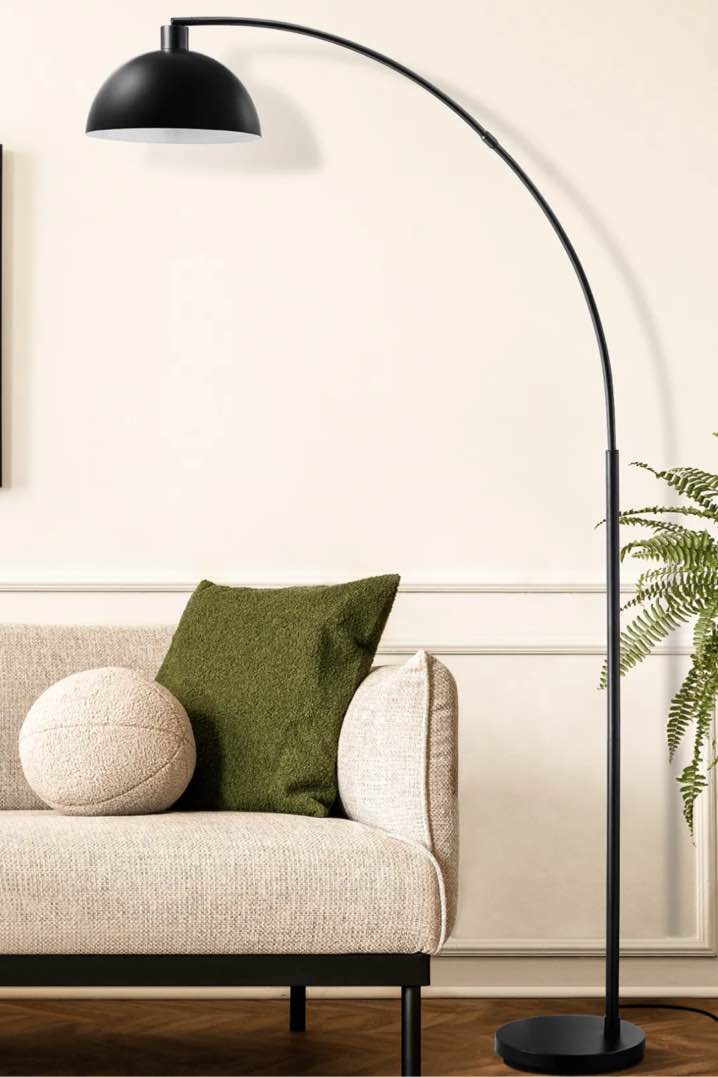 EDISHINE 78.4\" Black Arched Floor Lamp-F1HFLDB5B