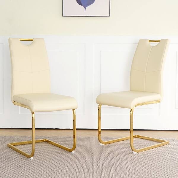 Set of 2 Faux Leather Upholstered Dining Chairs Office Business Chair