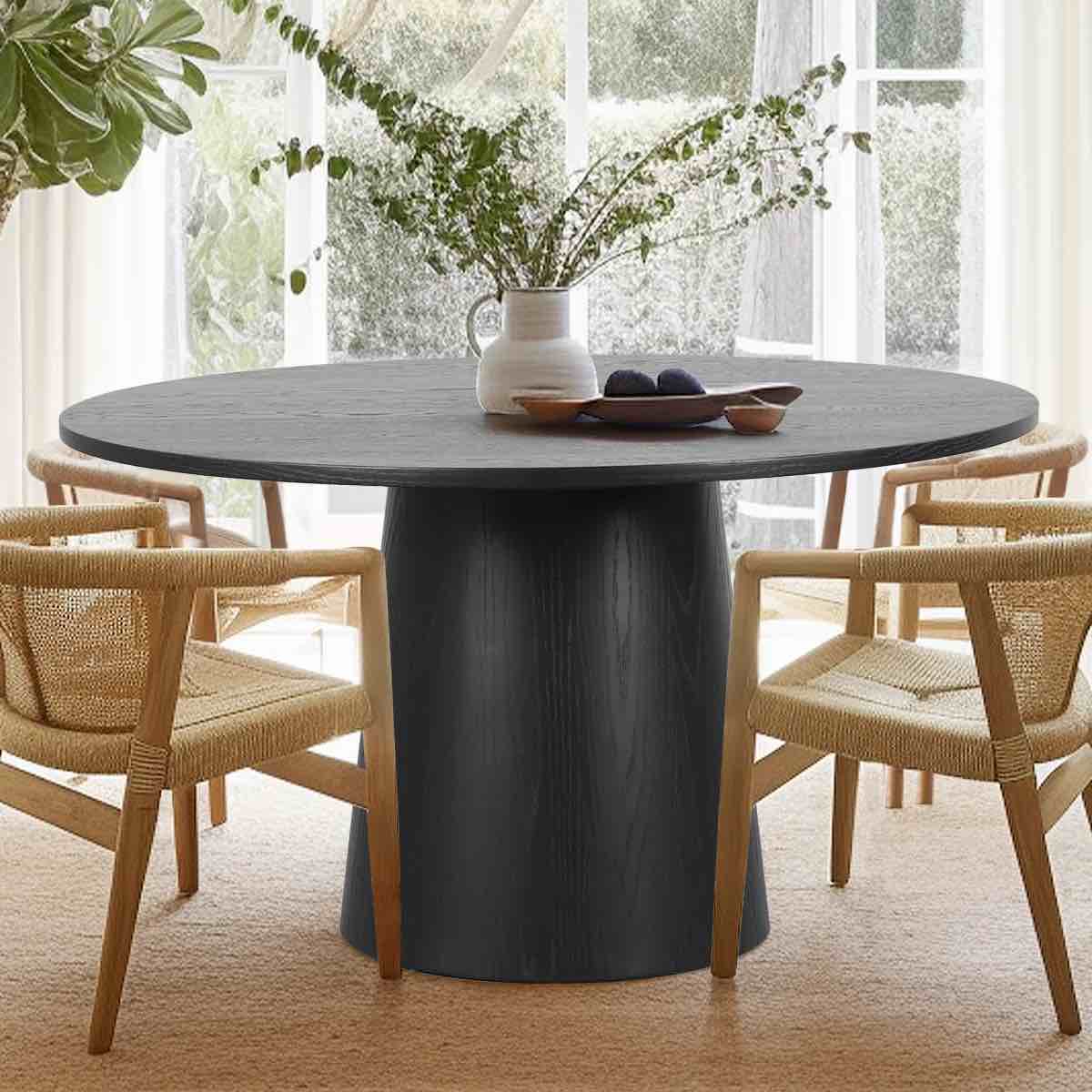 Dwen 35" Modern Round Pedestal Dining, base only 