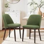 Upholstered Solid Wood Dining Chair Upholstery Color: Green