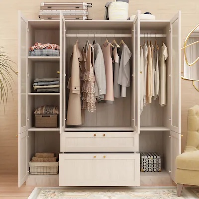 (Incomplete Set, Only Box 2 of 2) FUFU&GAGA Armoire White Armoire