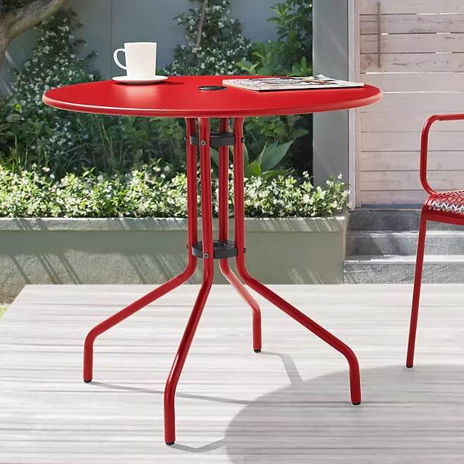 Member's Mark Café Collection Steel Table, Red