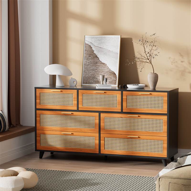 Achintya 7 Drawer 56" W Double Dresser