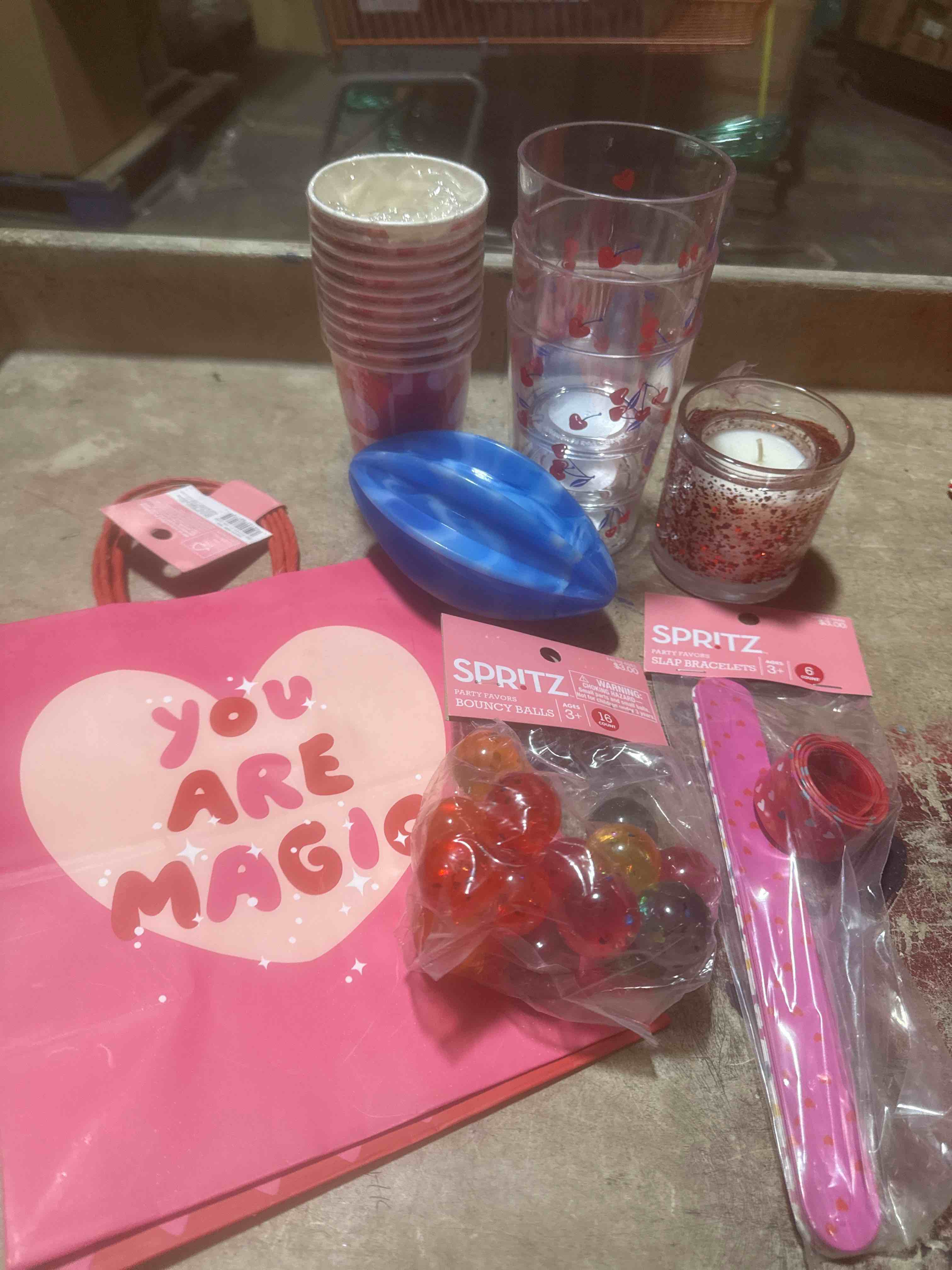 assorted Valentine’s Day accessories and decor 