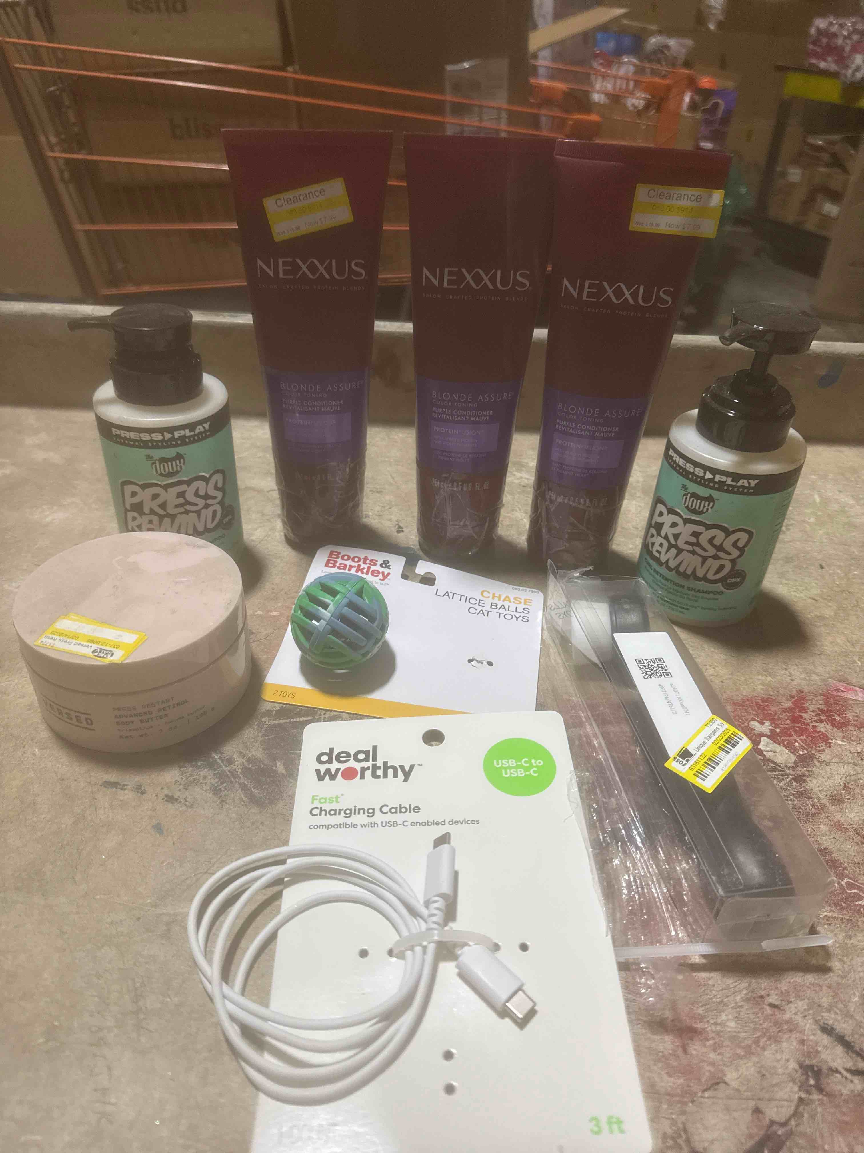 assorted beauty products and home goods