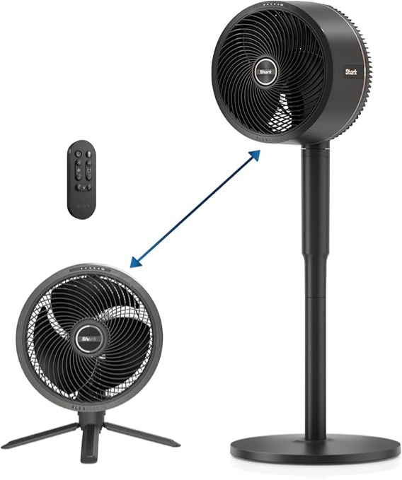 Shark FlexBreeze - Indoor & Outdoor Fan, Corded and Cordless, 2-in-1 Oscillating Pedestal and Tabletop, Up to 24-Hr Battery, FA202