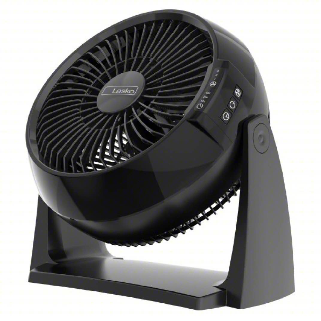 Lasko Whirlwind Tilt 12" Table Fan with Wall-Mount Option, Black