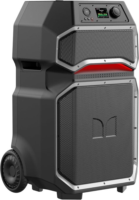 Monster Rockin' Roller X Indoor/Outdoor Portable Bluetooth Speaker | Powerful 1000W, 15” Subwoofer | All Terrain Wheels, Weather Resistant, Dual Mic & Guitar Inputs, TWS Pairing, App Control Visit the Monster Store