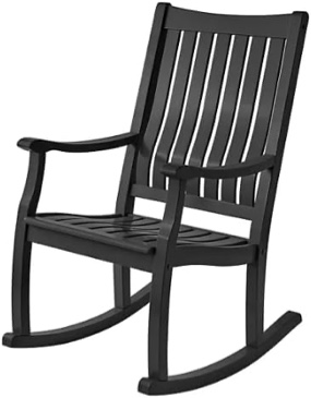 Member Mark Painted Porch Rocker for Patio, Balcony, Backyard, Living Room w/ 250lb Weight Capacity- (Black)