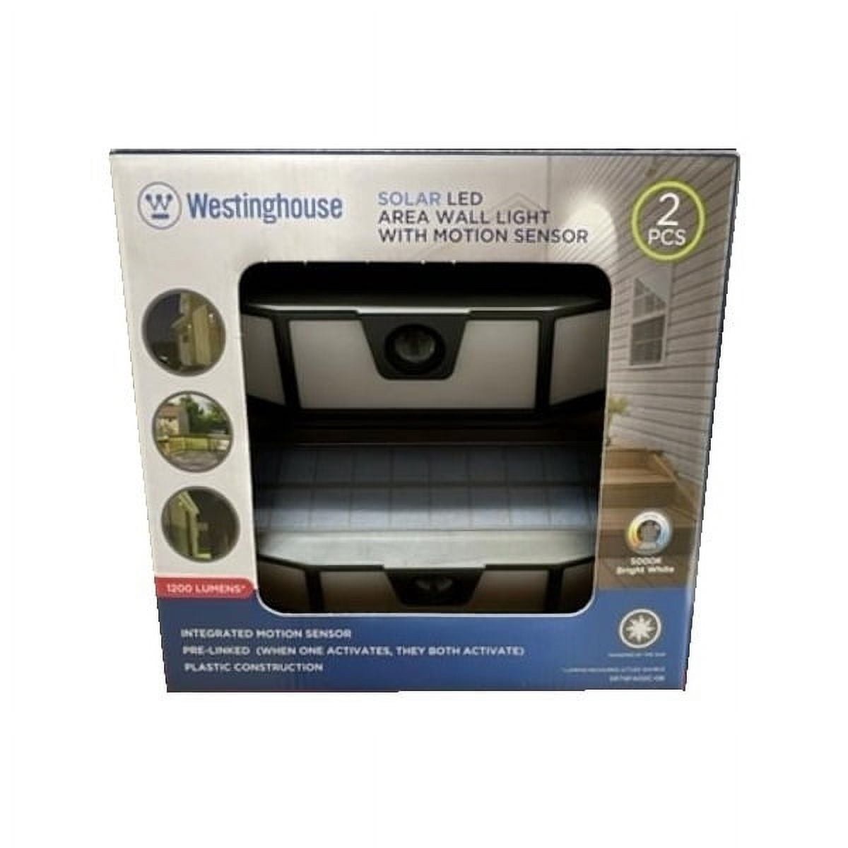 Westinghouse Solar LED Area Wall Light with Motion Sensor (Pack of 