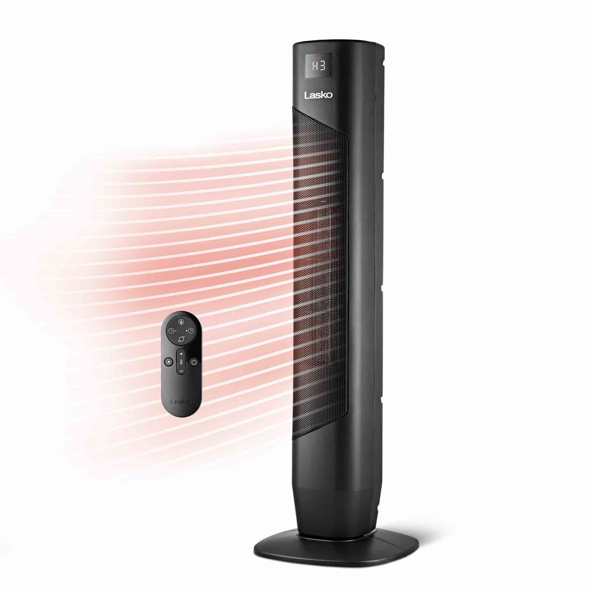 Lasko CT32150 32" Digital Ceramic Tower Space Heater with Black