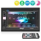Pyle Double Din DVD Car Stereo Player Bluetooth in-Dash Car Stereo Touch Screen Receiver w/USB/SD, MP3, CD Player, AM FM Radio, Steering Wheel Feature, Hands-Free Call, Camera/Speaker Input-PLDN83BT USB
