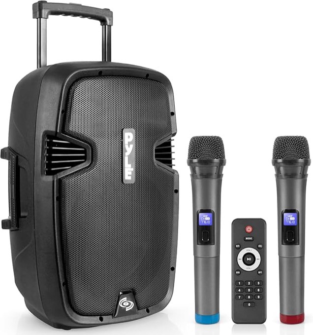 Pyle Portable Bluetooth PA Speaker System - 1000W Wireless Karaoke Loudspeaker with 12” Subwoofer, USB/SD/MP3/FM