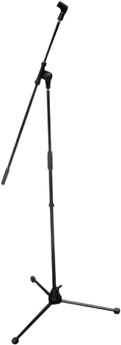 Pyle Foldable Tripod Microphone Stand - Universal Mic Mount and Height Adjustable from 37.5'' to 65.0'' Inch High w/ Extending Telescoping Boom Arm Up to 28.0'' - Knob Tension Lock Mechanism PMKS3